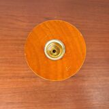 Postmodern yellow, green, red wooden chandelier Monokel by Ikea, 1980s.