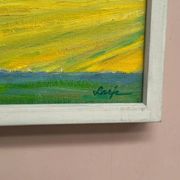Original Swedish Oil on Canvas – "Approaching Storm" by Astrid Larje – Signed – Vintage and Framed – 43 × 30 cm (16.9" × 11.8")