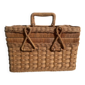 1960s rattan suitcase