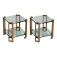 Peter Ghyczy side or coffee tables T24 double glass 70s design 45x45x45