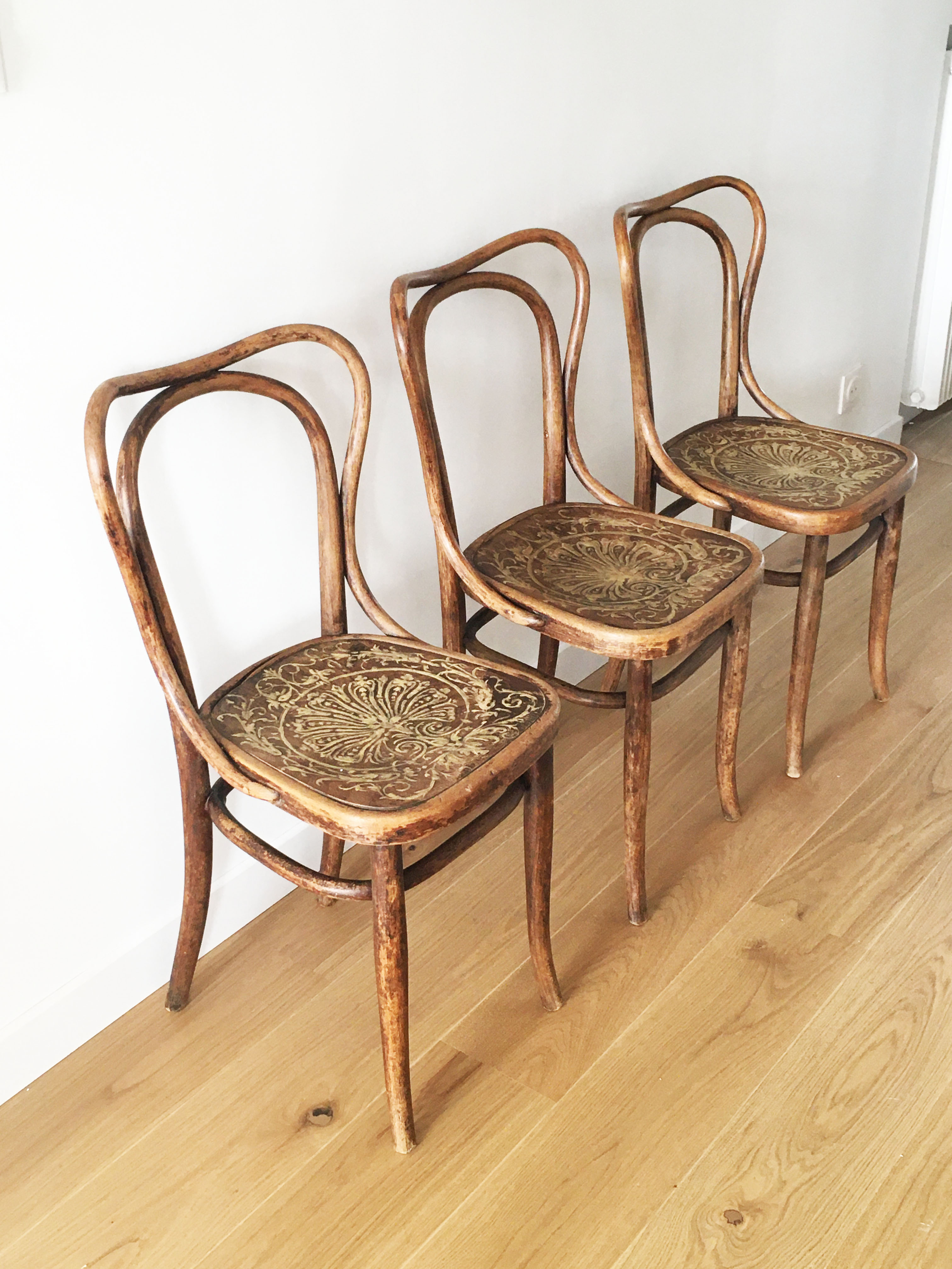 3 bistro chairs J&J Kohn, 1900