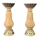 Bougeoire en vieux chêne pied bronze