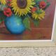 Still life painting, sunflower, signed