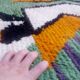 Tapis marocain vert en laine tissé à la main - tapis fait main - 256 x 150