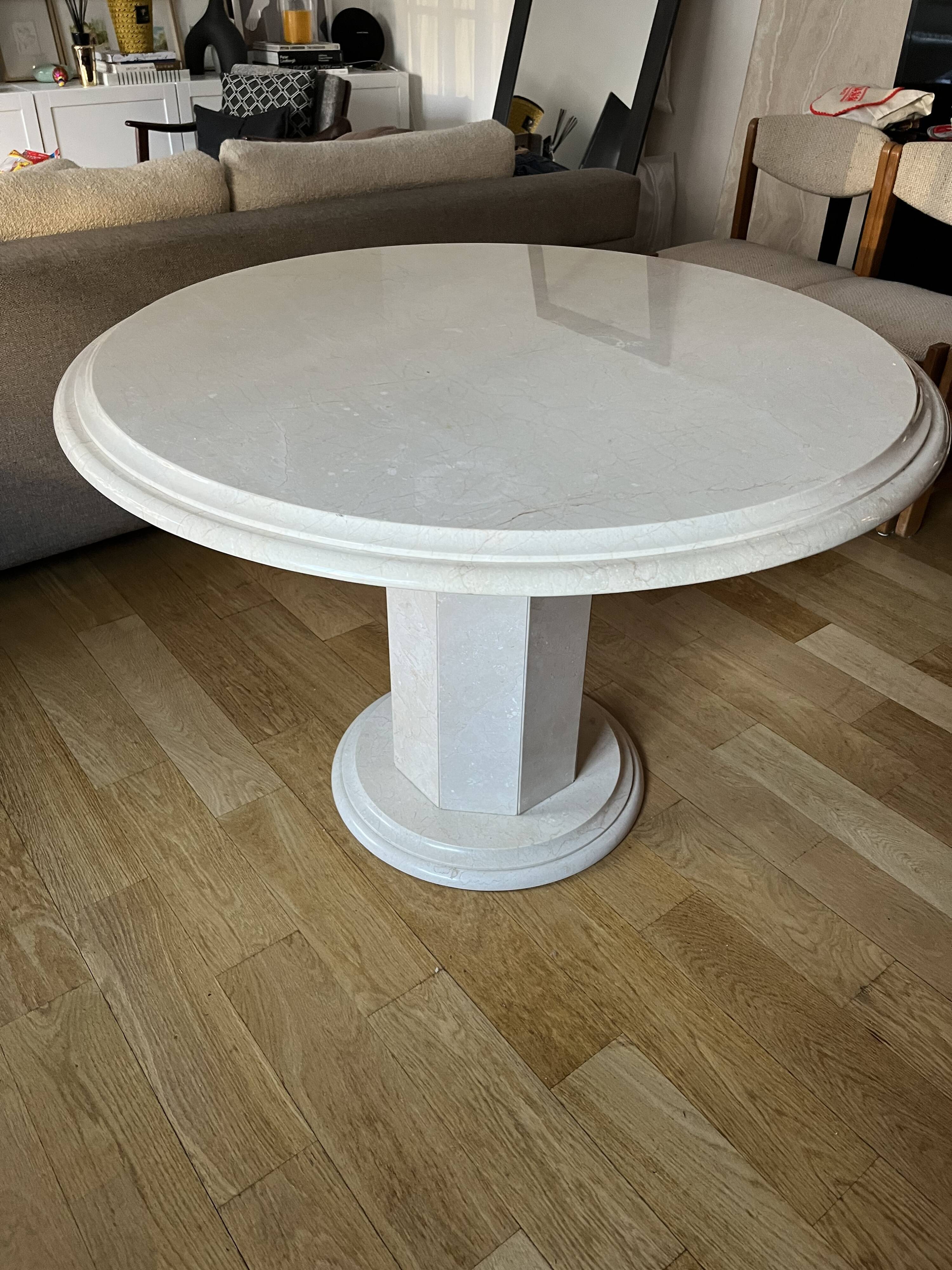 Travertine dining table
