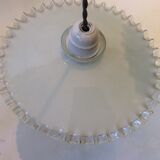 Duo of opaline hanging lamps