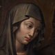 Antique French painting on panel, Christ and the Madonna from 18th century