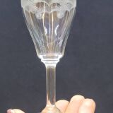 5 Old Port or Aperitif Glasses in Engraved Crystal with St Louis Palm Tree Decor?