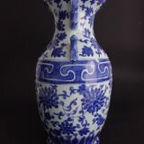 Chinese baluster vase white blue