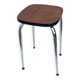 Vintage wood and chrome stool