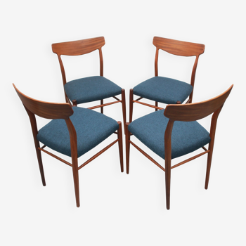 Set of 4 chairs in teak, Herkskröter for Lübke