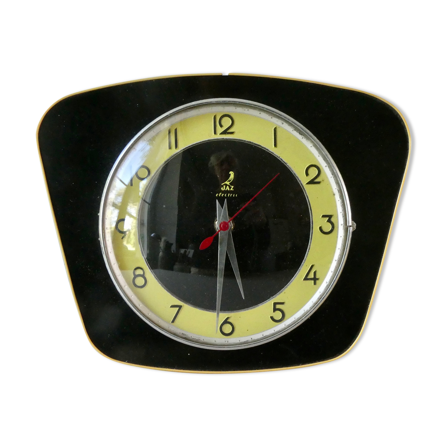 Pendulum, jaz wall clock, 60s, black formica