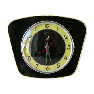 Pendulum, jaz wall clock, 60s, black formica