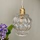 Vintage globe pendant lamp in transparent molded glass