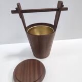Postmodern Ebonized Beech Ice Bucket by Anri Form, Italy