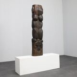 Sculpture in Carved Wood “Totem” by Mario Orsogna, 1977
