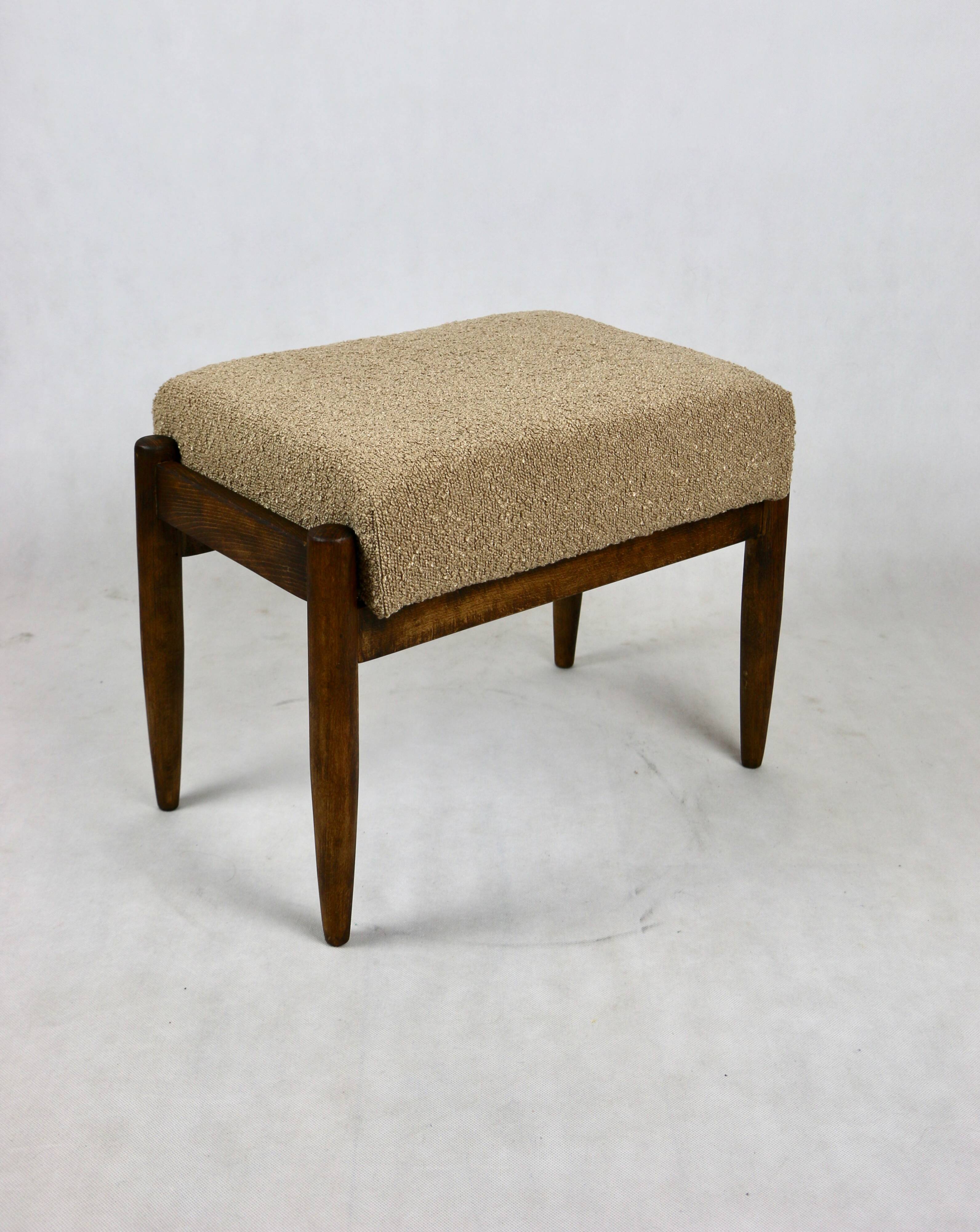 Vintage Beige boucle Stool by Homa, 1970s