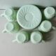 6 cups and sub cups in mint green opaline, France