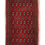 Persian rug handwoven red wool turkmen living room area rug- 60x130cm