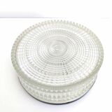 Round ceiling lamp striated glass