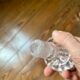Round carfe in chiseled glass
