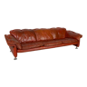 1970s Italian cognac 3 seater leather sofa