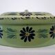 Large enameled ceramic terrine dish, vintage Alsace