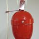 Red metal suspension rises and lowers.
