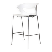 Tabouret Haut Kicca Stool de chez Kastel en plastique Blanc