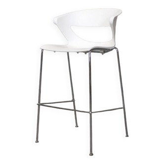 Tabouret Haut Kicca Stool de chez Kastel en plastique Blanc