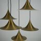 Fog & Morup, Midcentury Brass Pendant with Five Pendant Drops. Danmark 1960