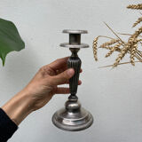 Edouadrien candlestick in old silver metal hallmarked / old candlestick