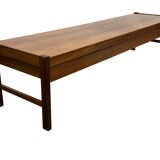 Vintage low sideboard with drawers 70's walnut veneer design