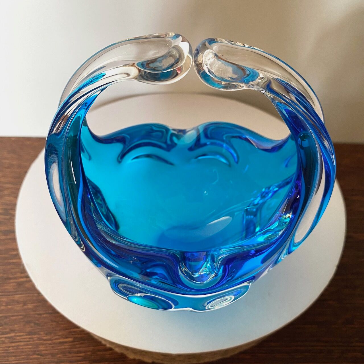 Clear and blue Murano bowl