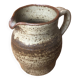 Old vintage brown stoneware pitcher le cep #a429