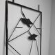 Paravent en métal noir de style mi-siècle avec jardinière, années 1970