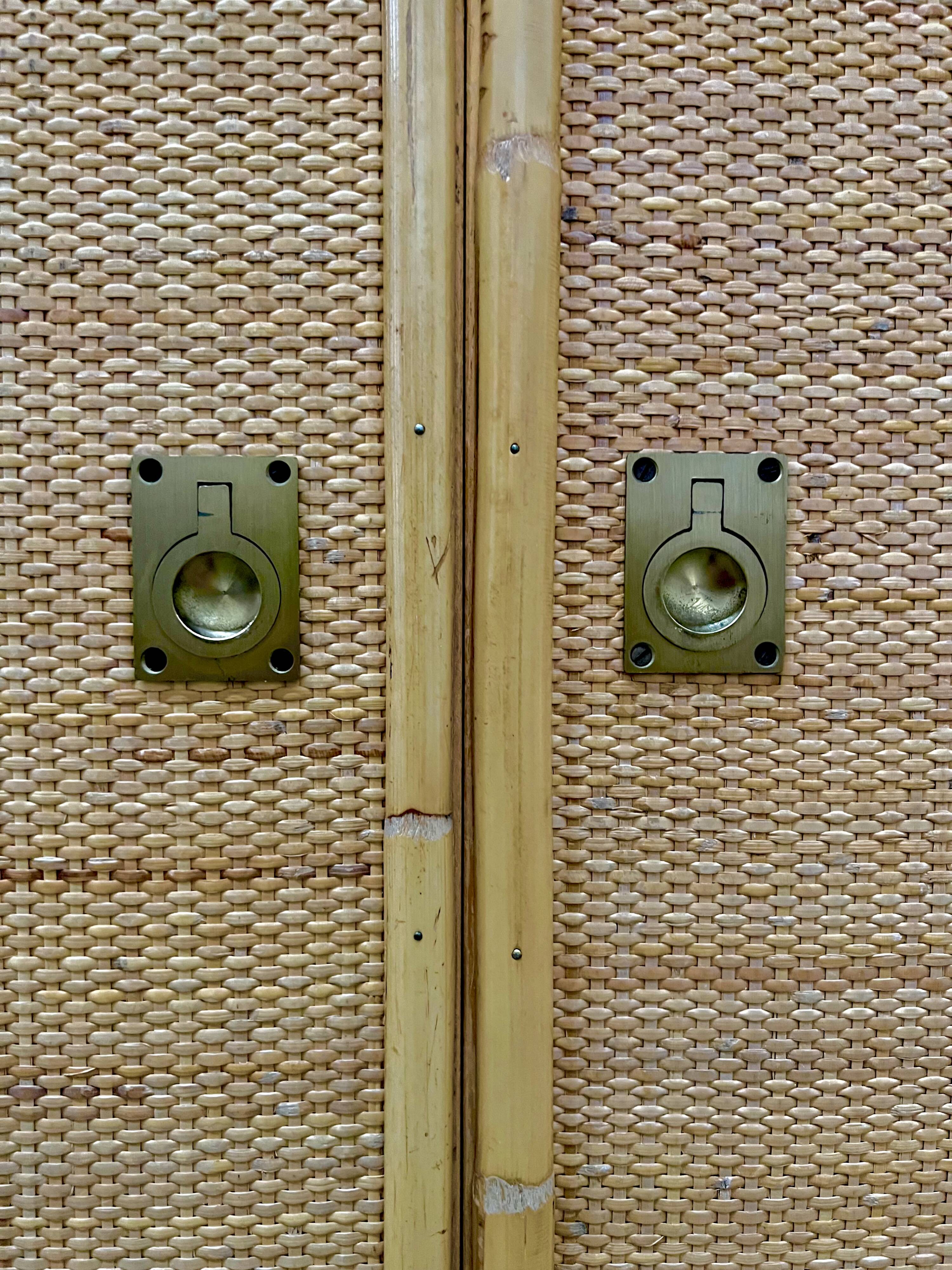 Vintage rattan cabinet Dal Vera Italy 1970