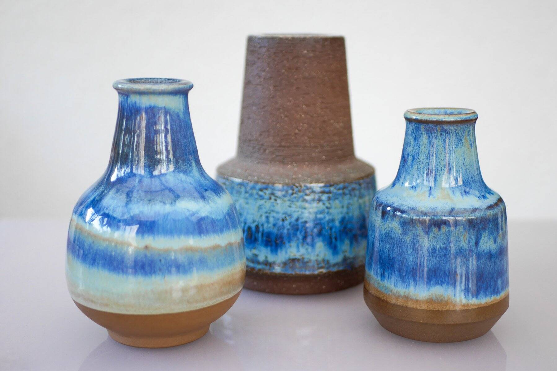 Mid-century modern art pottery vases by Michael Andersen, 1960s, set of 4