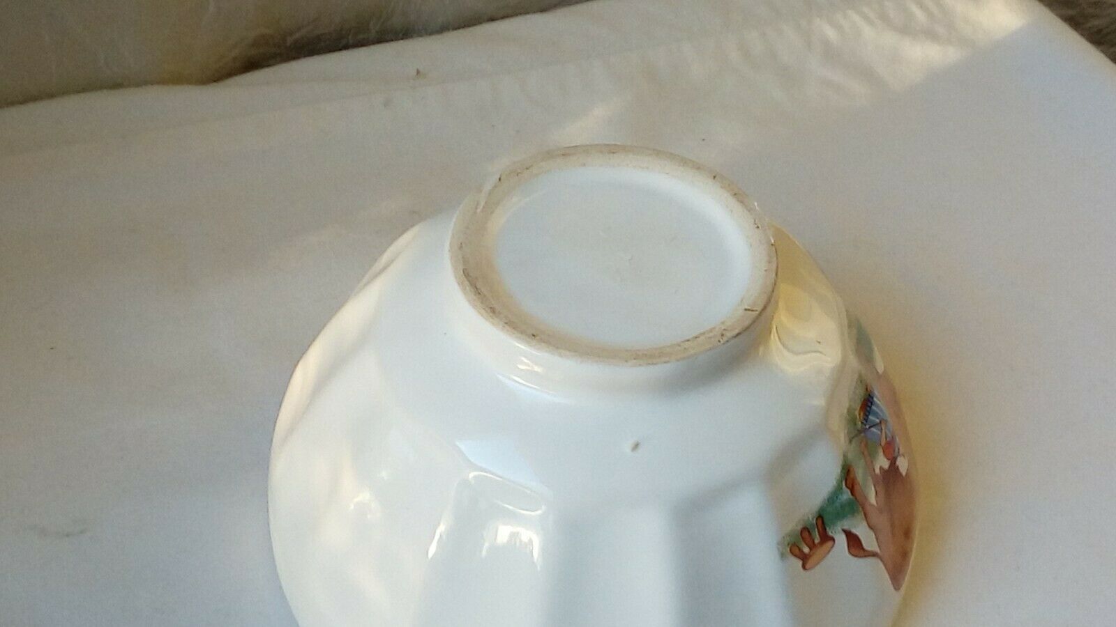Bol en faience decor vache laitiere enfants normandie