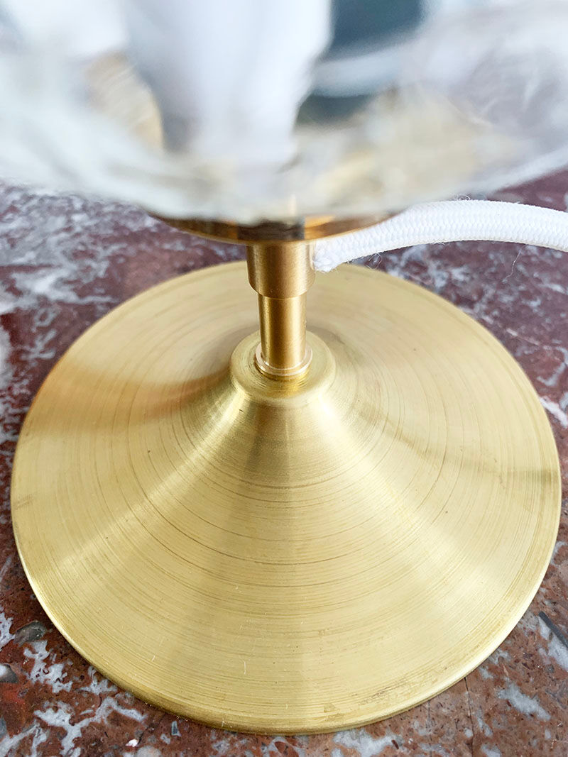 Old glass globe table lamp