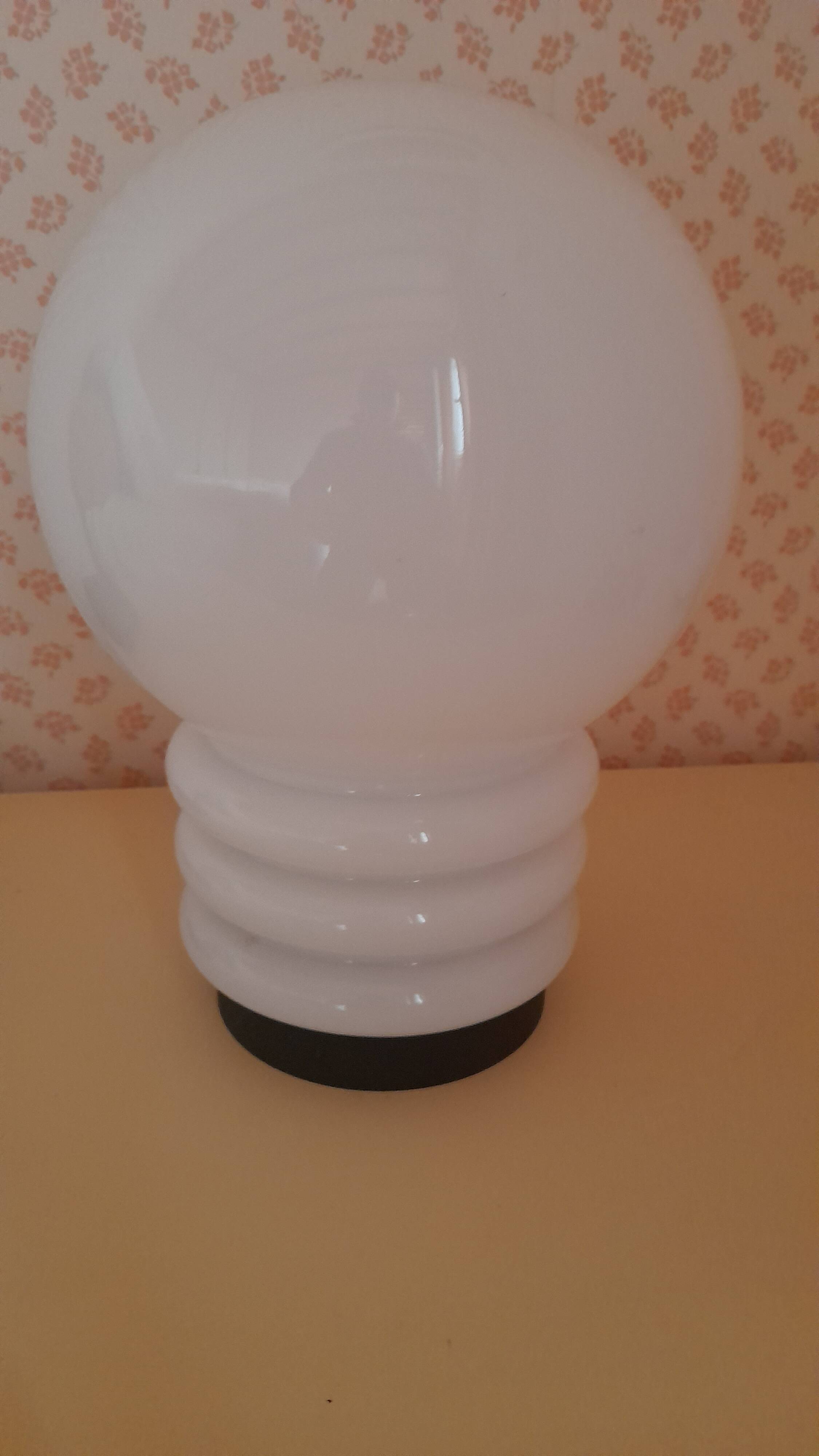 Vintage 70s opaline lamp, bulb style
