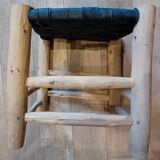 Stool made from lemon wood and recycled tires