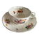 Antique Cup and Saucer in Porcelain with Hand-Painted Floral Decoration