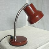 Small vintage red and chrome desk lamp 1970