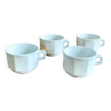 4 large octagonal cups sarreguemines france