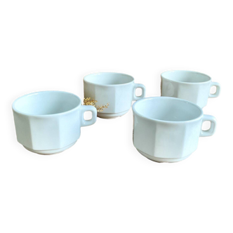 4 grandes tasses octogonales sarreguemines france