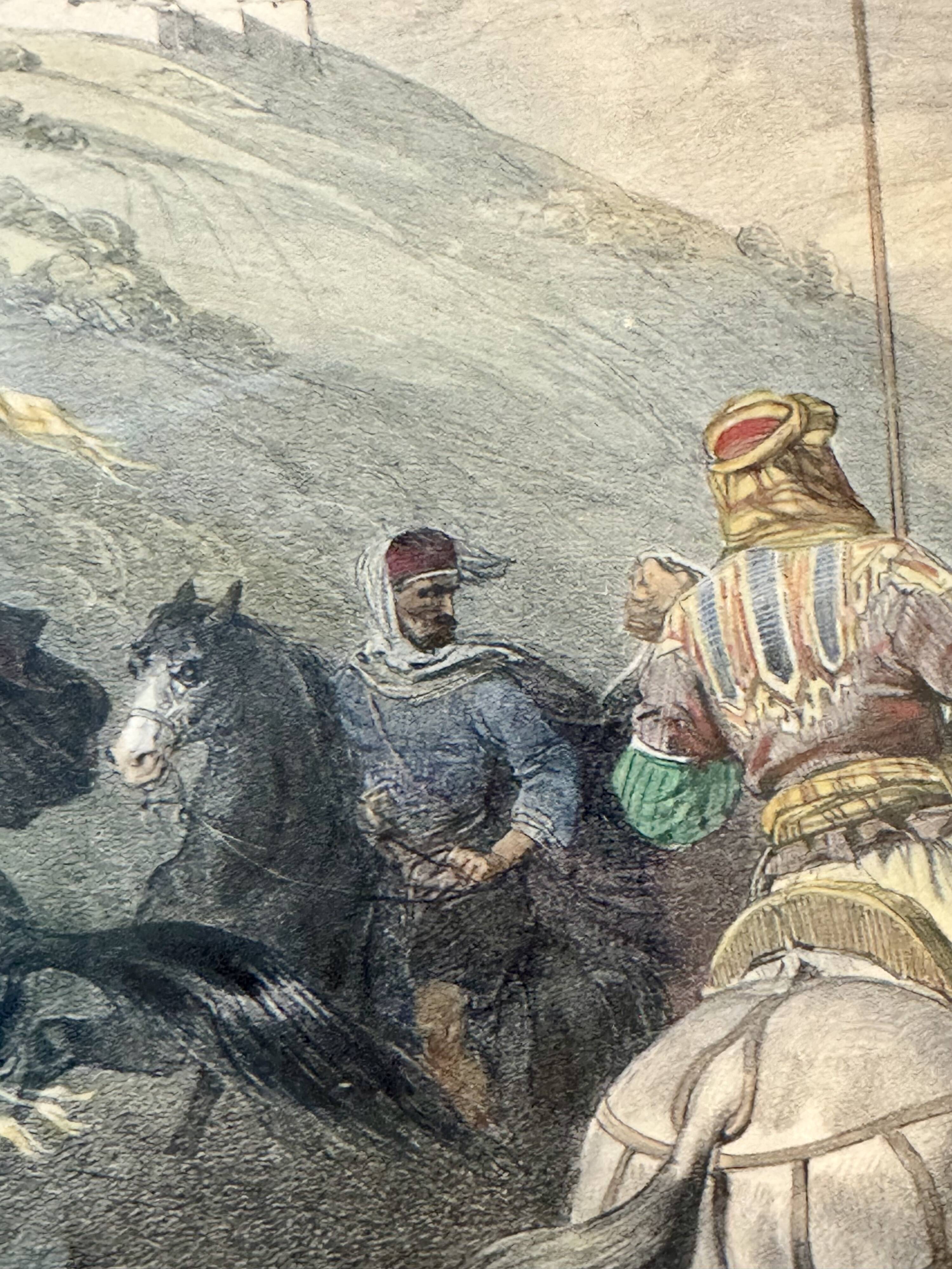 Old orientalist painting, Sebastia, after David Roberts 20th century