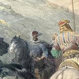Old orientalist painting, Sebastia, after David Roberts 20th century