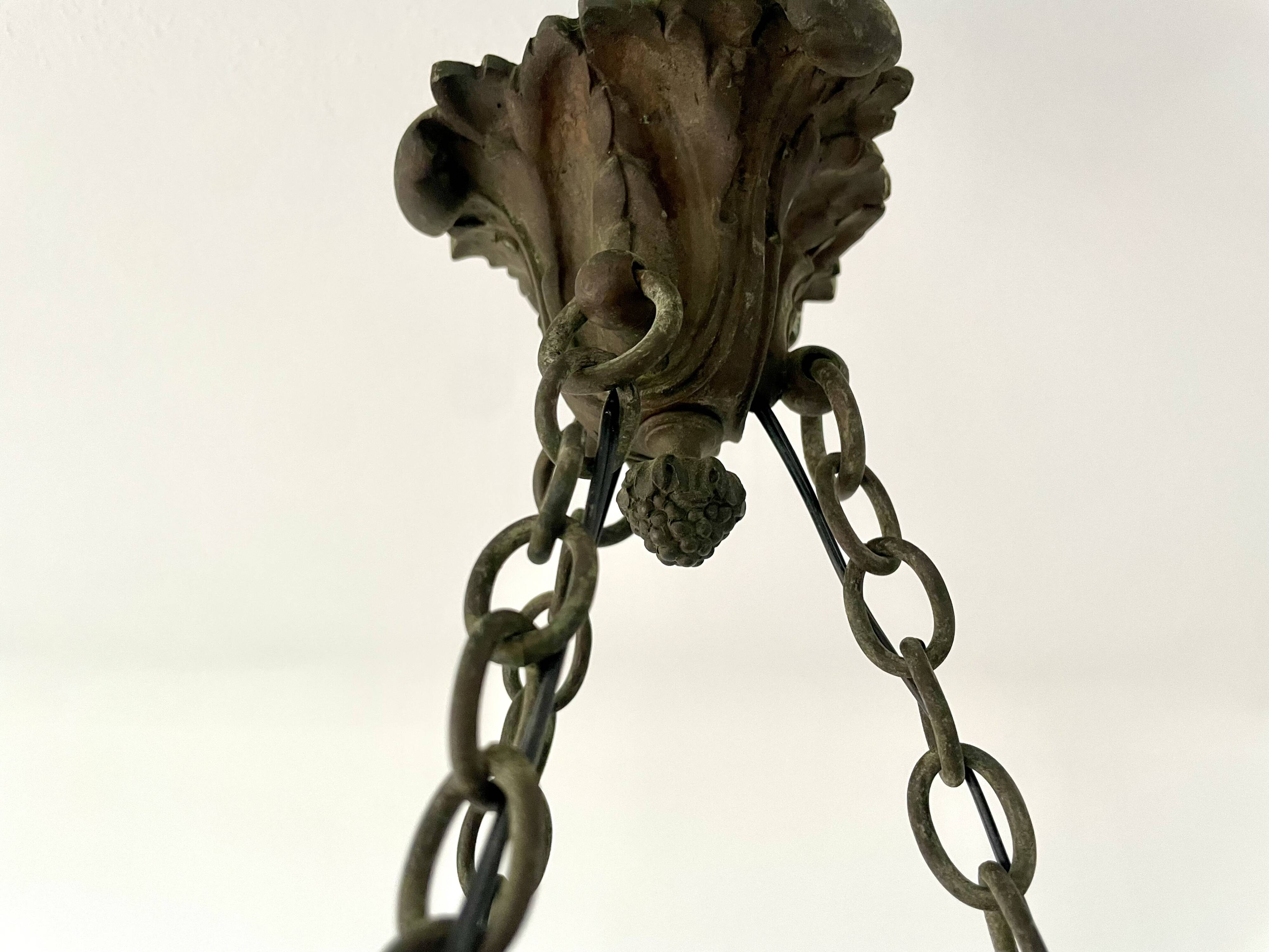 Art Deco pendant light in marbled glass