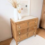 Renovated Art Deco oak chest of drawers